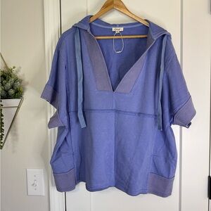 ODDI Oversized Short Sleeve Hooded Sweatshirt